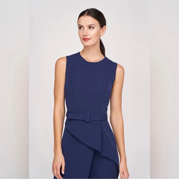 NEW without tags Kay Unger Owen Gown/Jumpsuit in color Indigo Navy - Picture 3 of 10